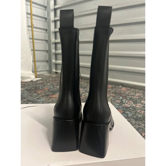 & OTHER STORIES Heeled Square Toe Chelsea Boots Black Womens Size US 5 - Picture 7 of 9